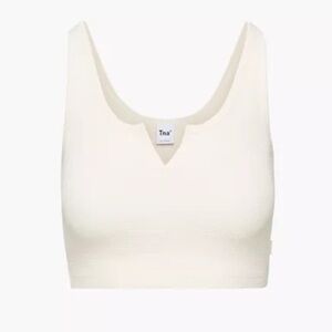 TNA Aritzia Cream Waffle Knit Crop Tank Top Size M